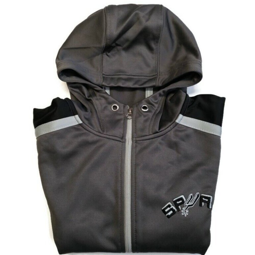 Hardwood Classics NBA San Antonio Spurs Full Zip Hoodie Boys Youth M Charcoal - Picture 6 of 6